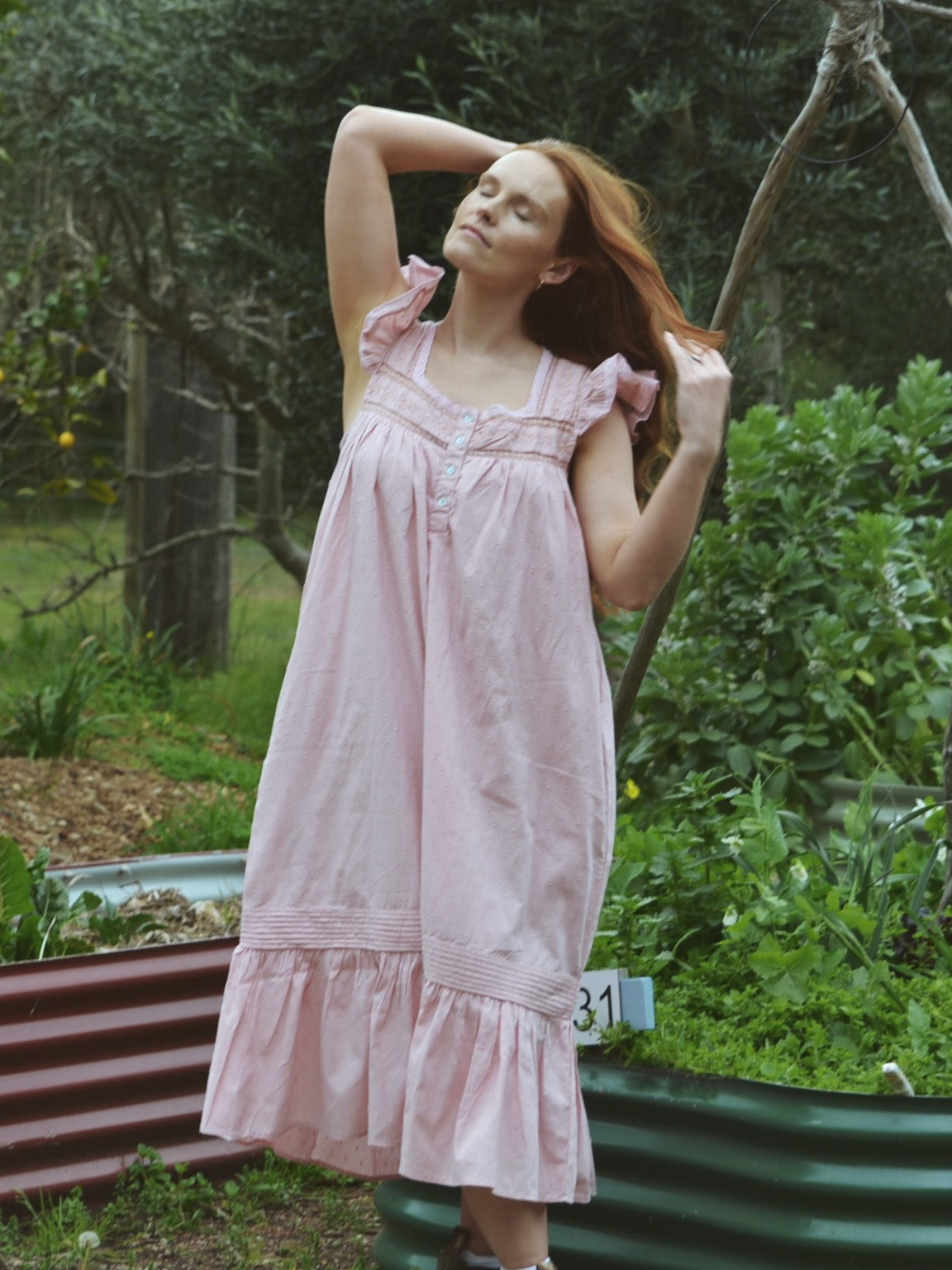 100% RECYCLED COTTON - ALICE DRESS - PASTEL PINK