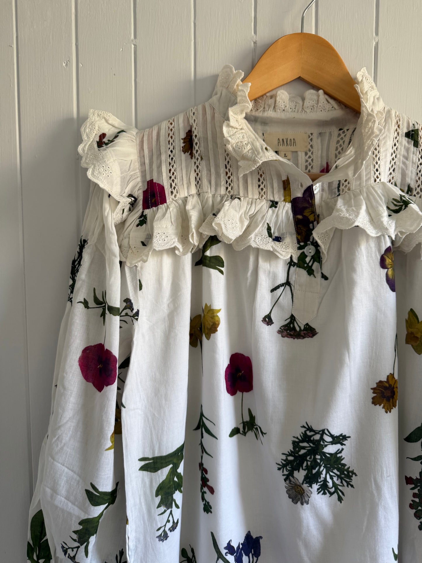 PRELOVED - 100% RECYCLED COTTON - CLOTHILDE DRESS GARDEN BOTANIC - LARGE