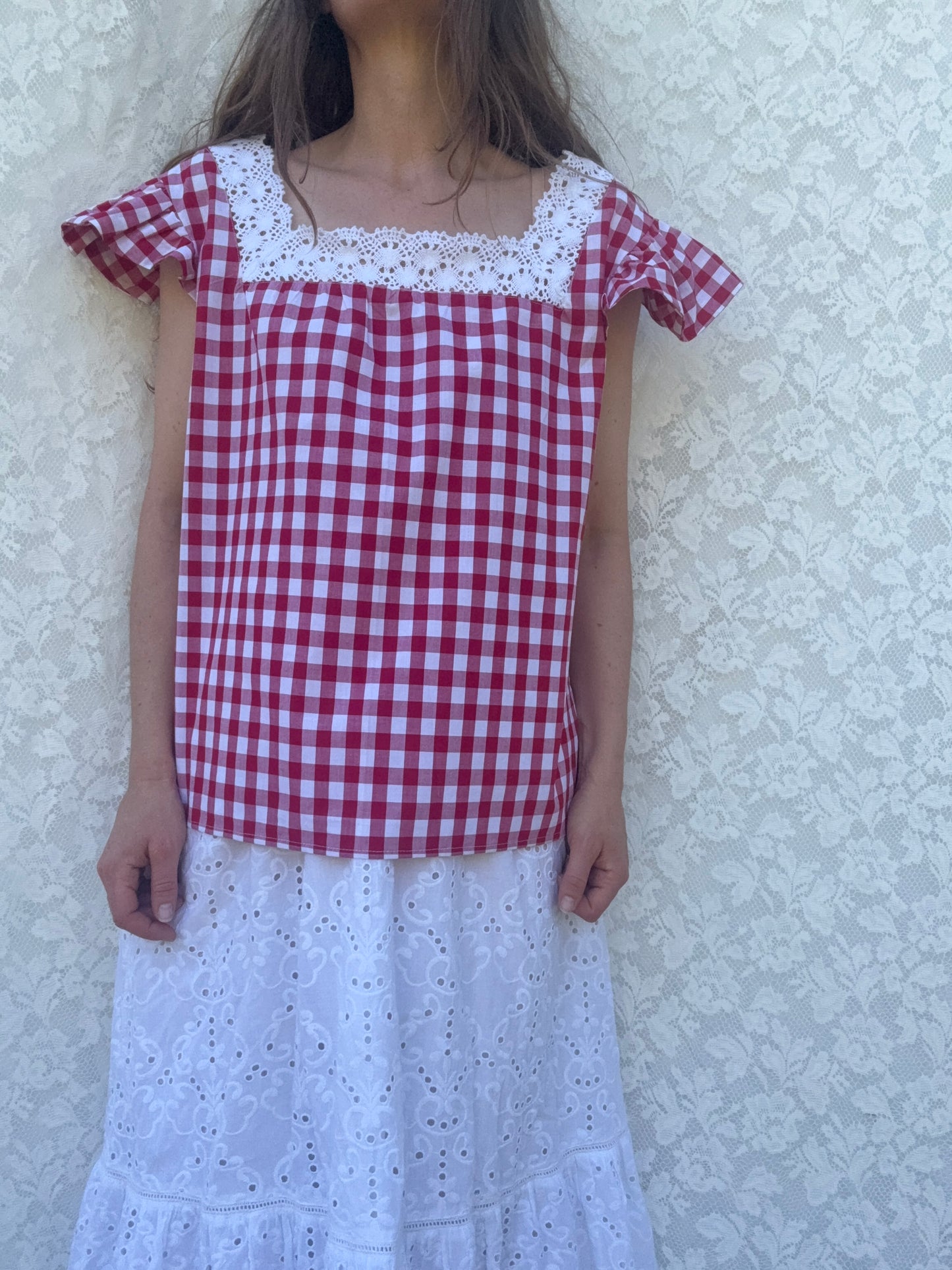 ONE OF A KIND - CROCHET NECK BLOUSE 10-12