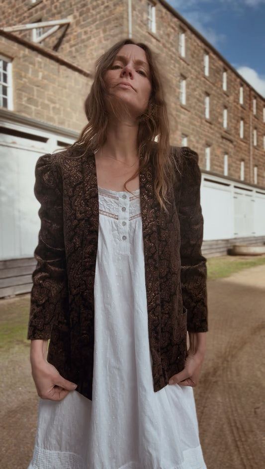 VINTAGE SPORTSCRAFT VELVETEEN PAISLEY BLAZER XS