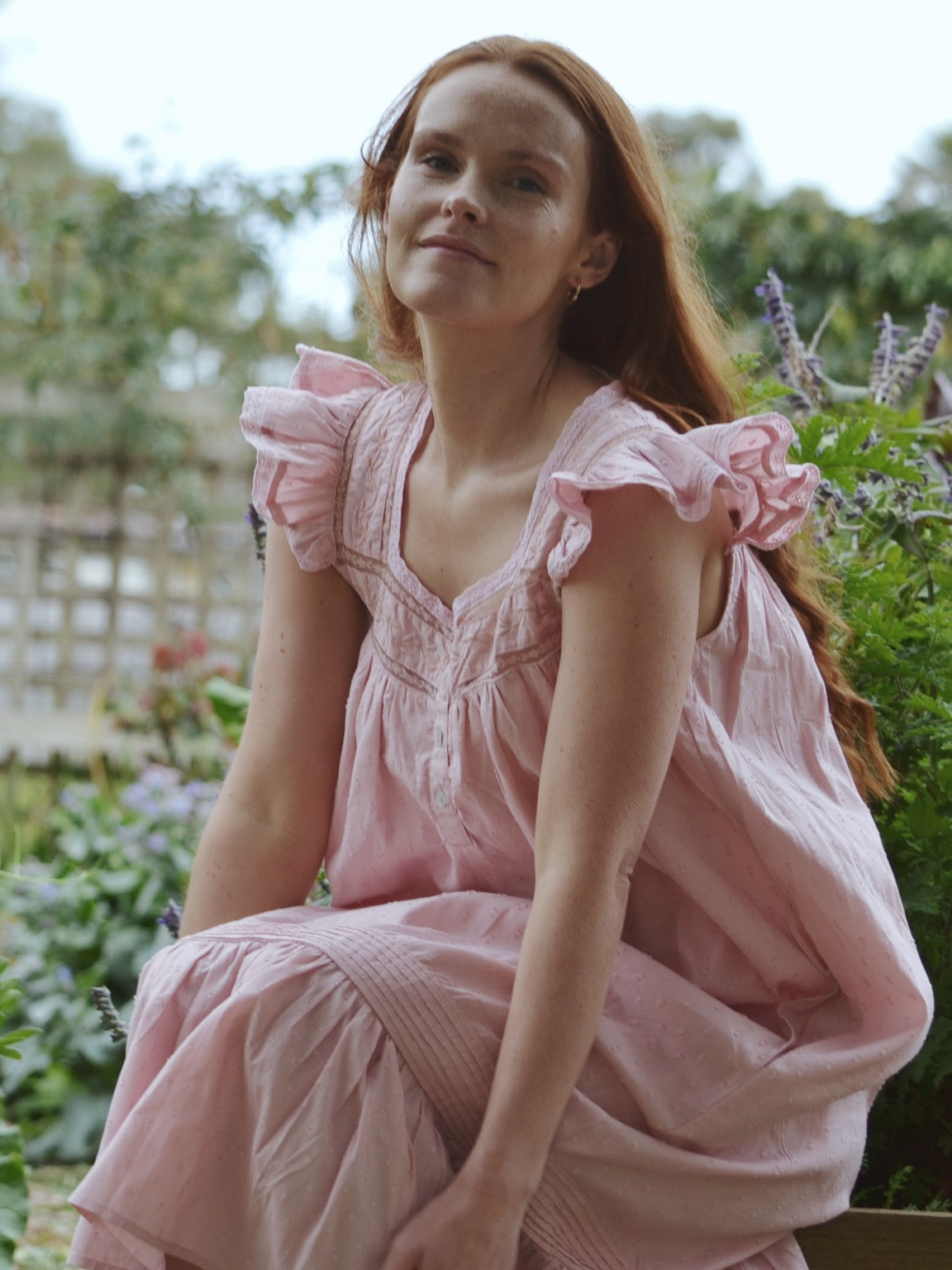 100% RECYCLED COTTON - ALICE DRESS - PASTEL PINK