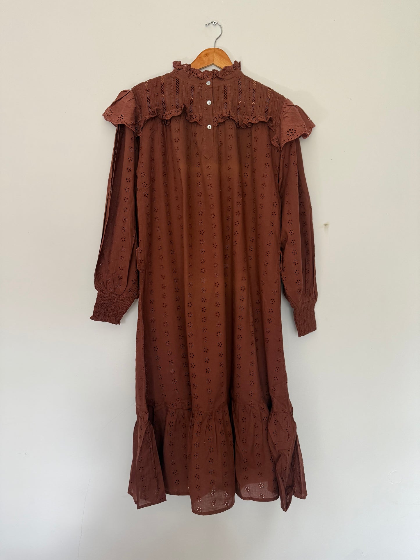 SECOND - 100% RECYCLED COTTON - CLOTHILDE DRESS RUST