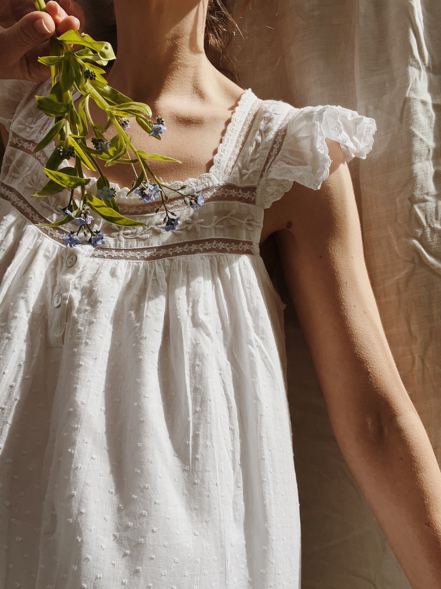 100% RECYCLED COTTON - ALICE DRESS - WHITE