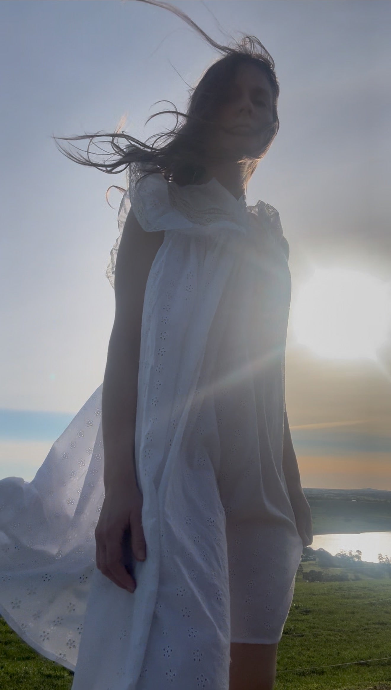 100% RECYCLED COTTON - REVERIE DRESS WHITE SHORT
