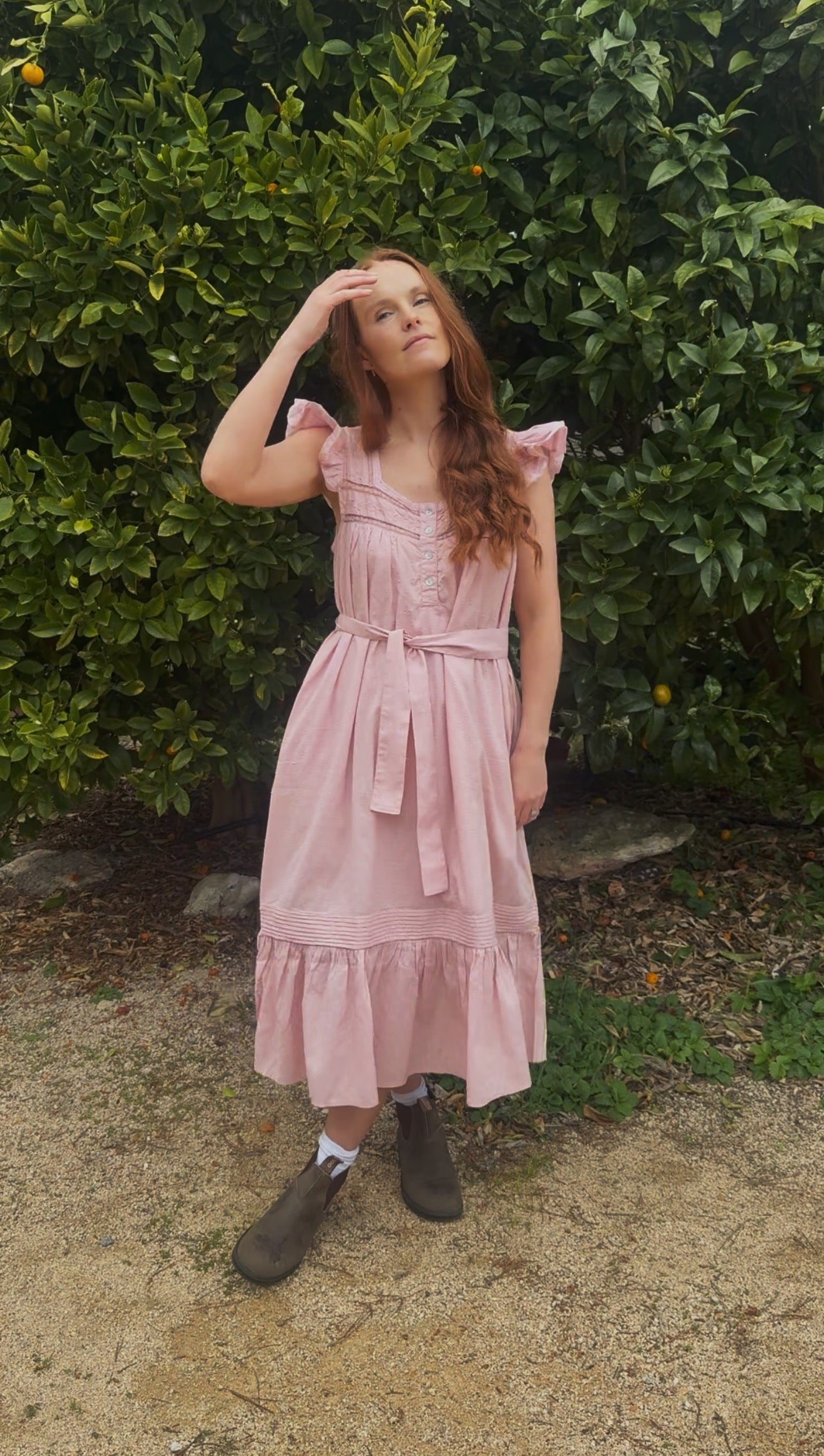 100% RECYCLED COTTON - ALICE DRESS - PASTEL PINK