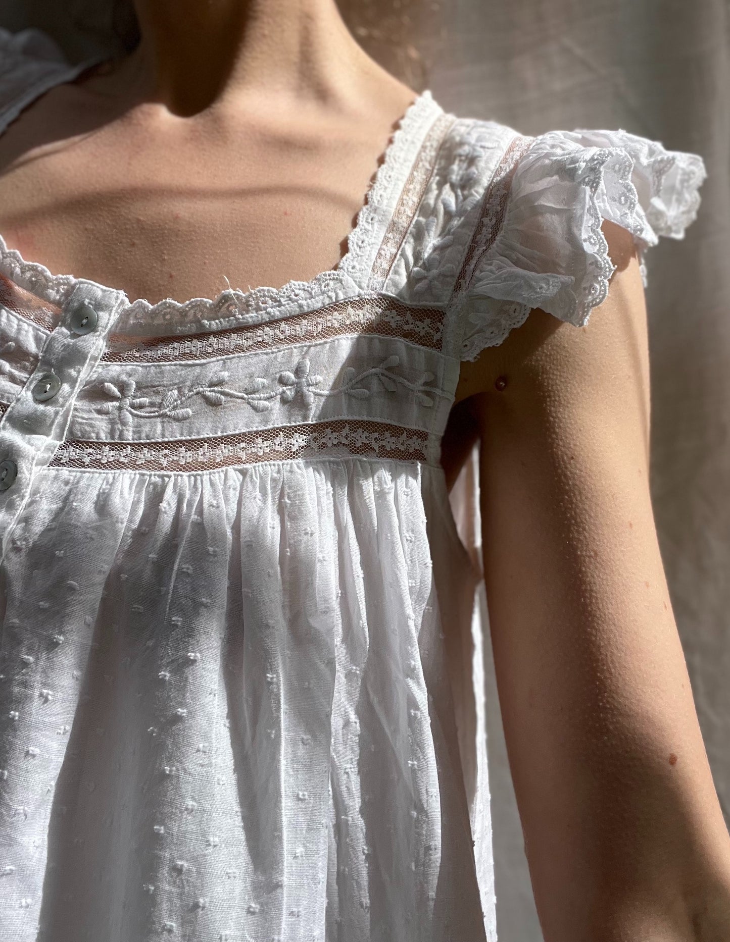 100% RECYCLED COTTON - ALICE DRESS - WHITE