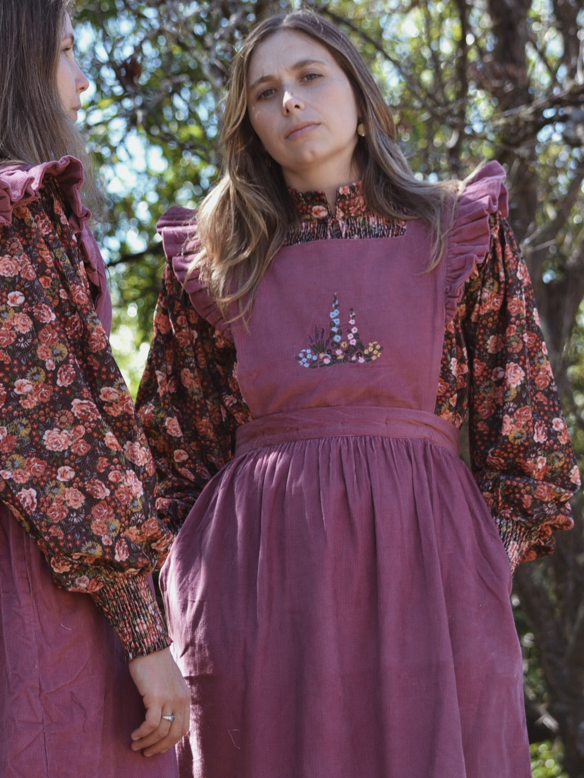 SECOND - 100% RECYCLED COTTON CORDUROY- BAMBI BLOUSE AUTUMNAL FLORAL XL