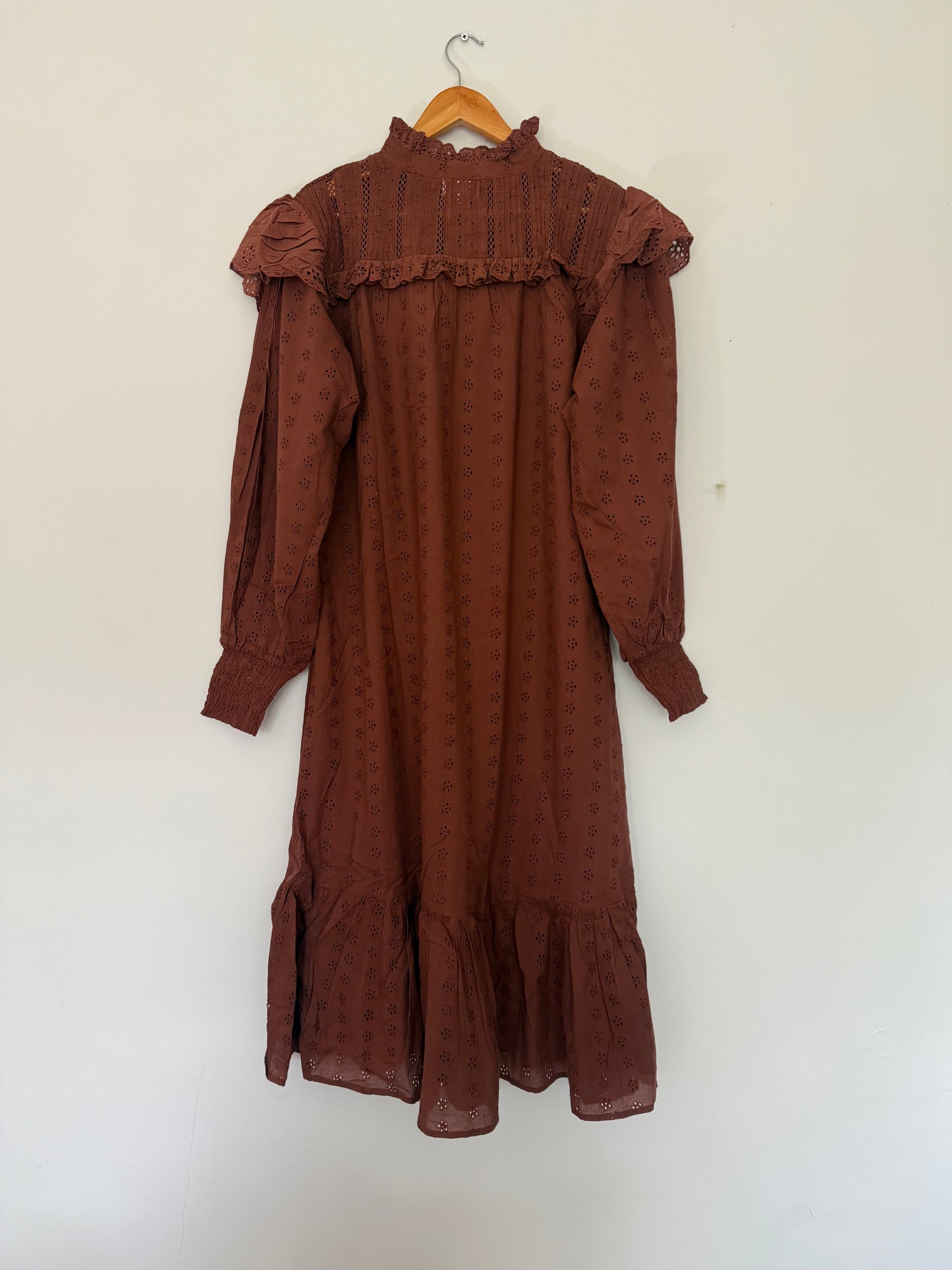 SECOND - 100% RECYCLED COTTON - CLOTHILDE DRESS RUST