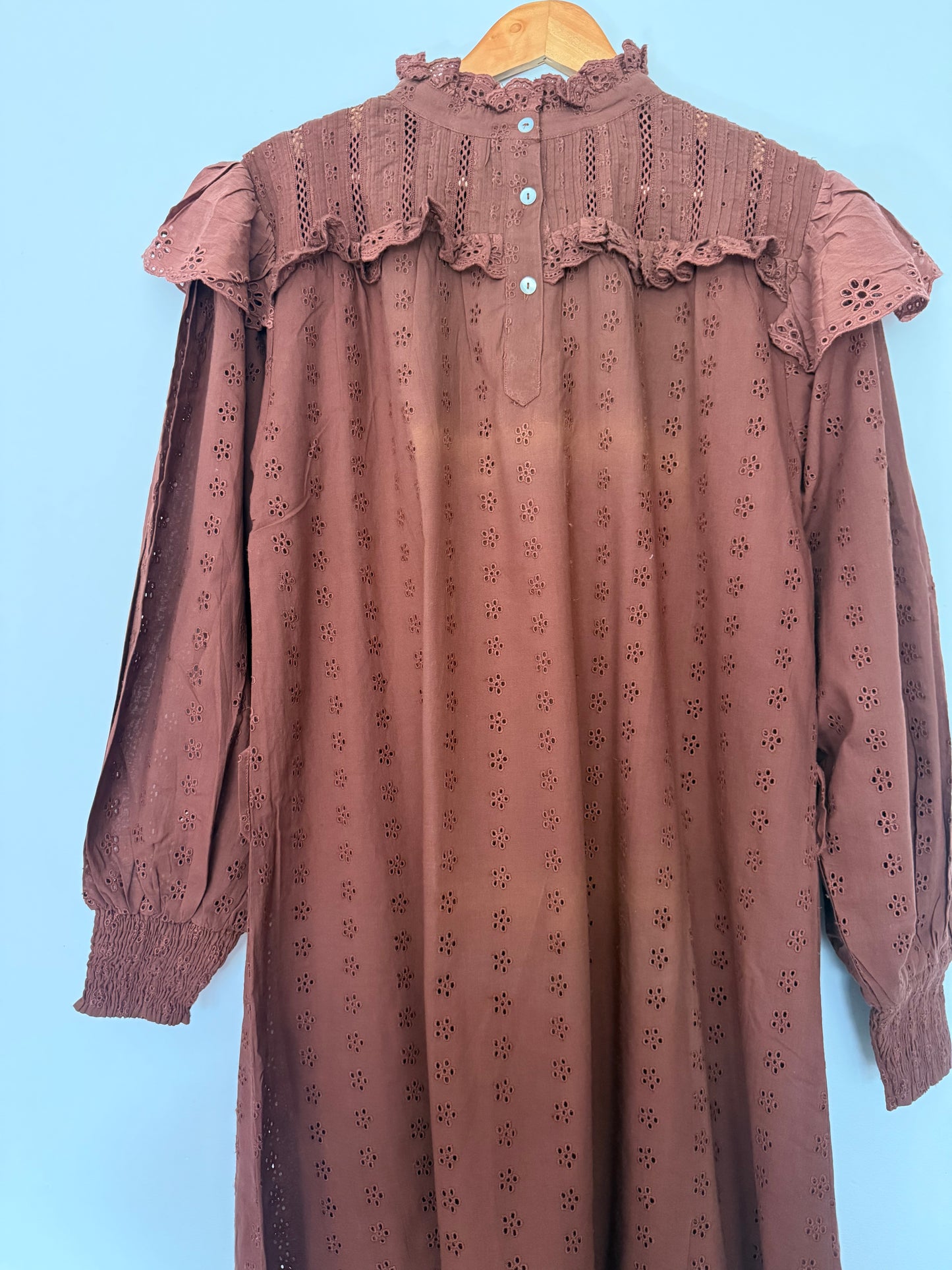 SECOND - 100% RECYCLED COTTON - CLOTHILDE DRESS RUST