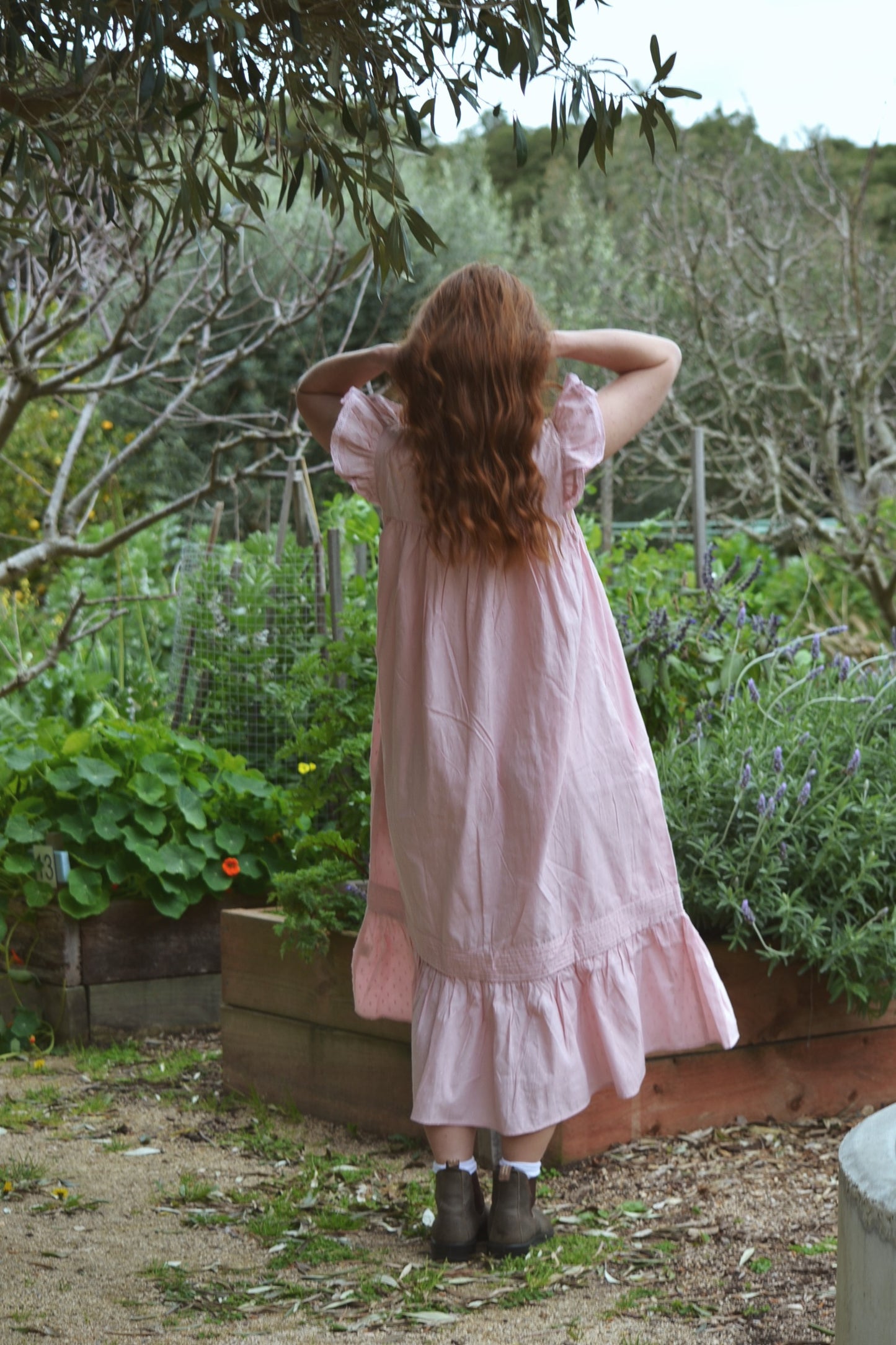 100% RECYCLED COTTON - ALICE DRESS - PASTEL PINK