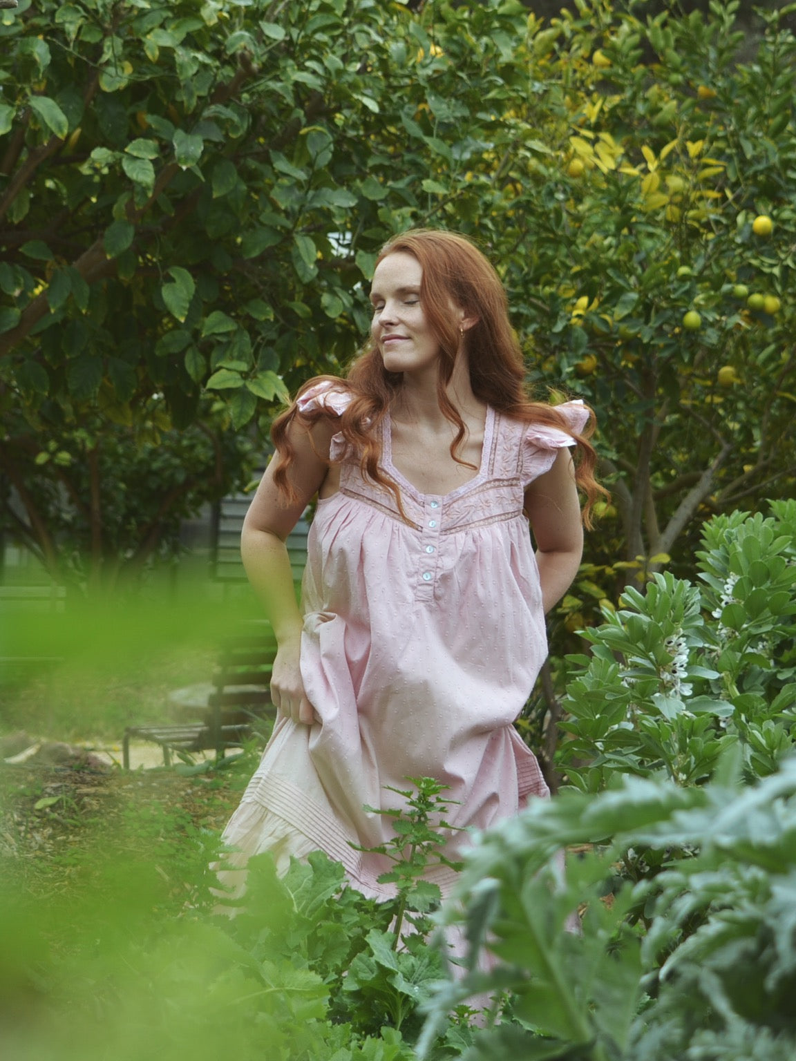100% RECYCLED COTTON - ALICE DRESS - PASTEL PINK