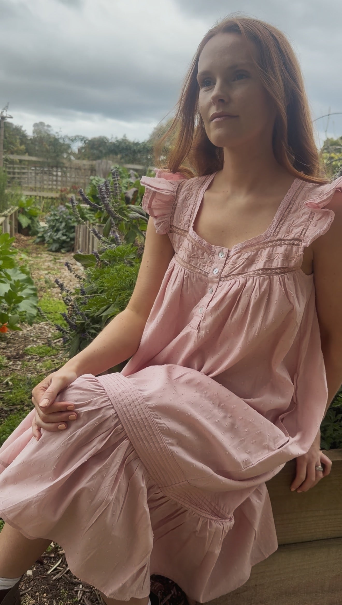 100% RECYCLED COTTON - ALICE DRESS - PASTEL PINK