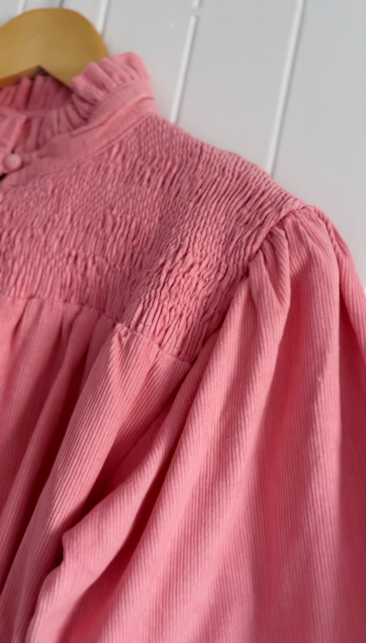 PRELOVED - 100% COTTON CORDUROY - CLOTHILDE DRESS CERISE PINK XS