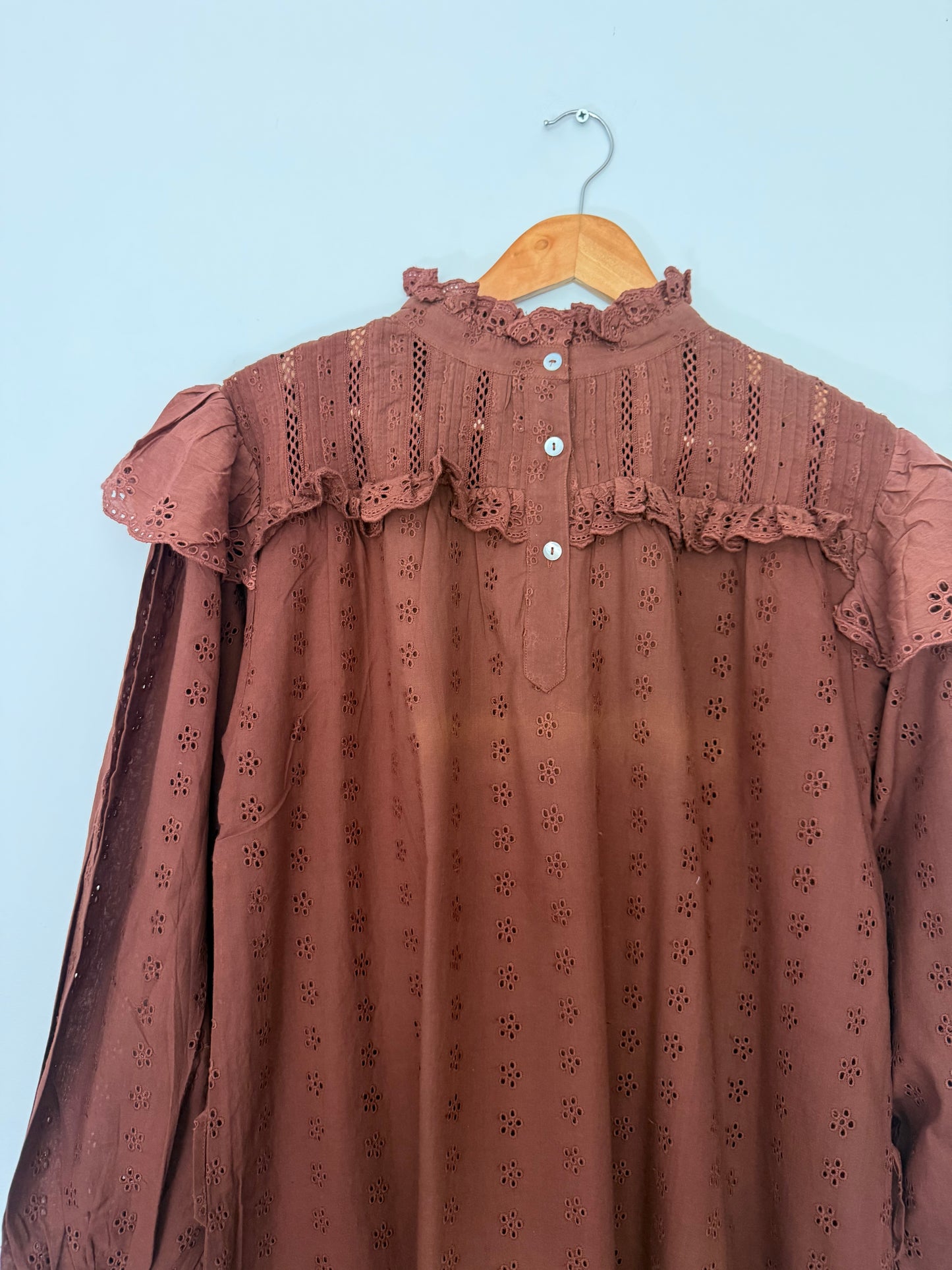 SECOND - 100% RECYCLED COTTON - CLOTHILDE DRESS RUST