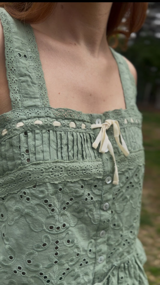 SMALL RESTOCK - 100% RECYCLED COTTON - ETIENNE CAMI SAGE