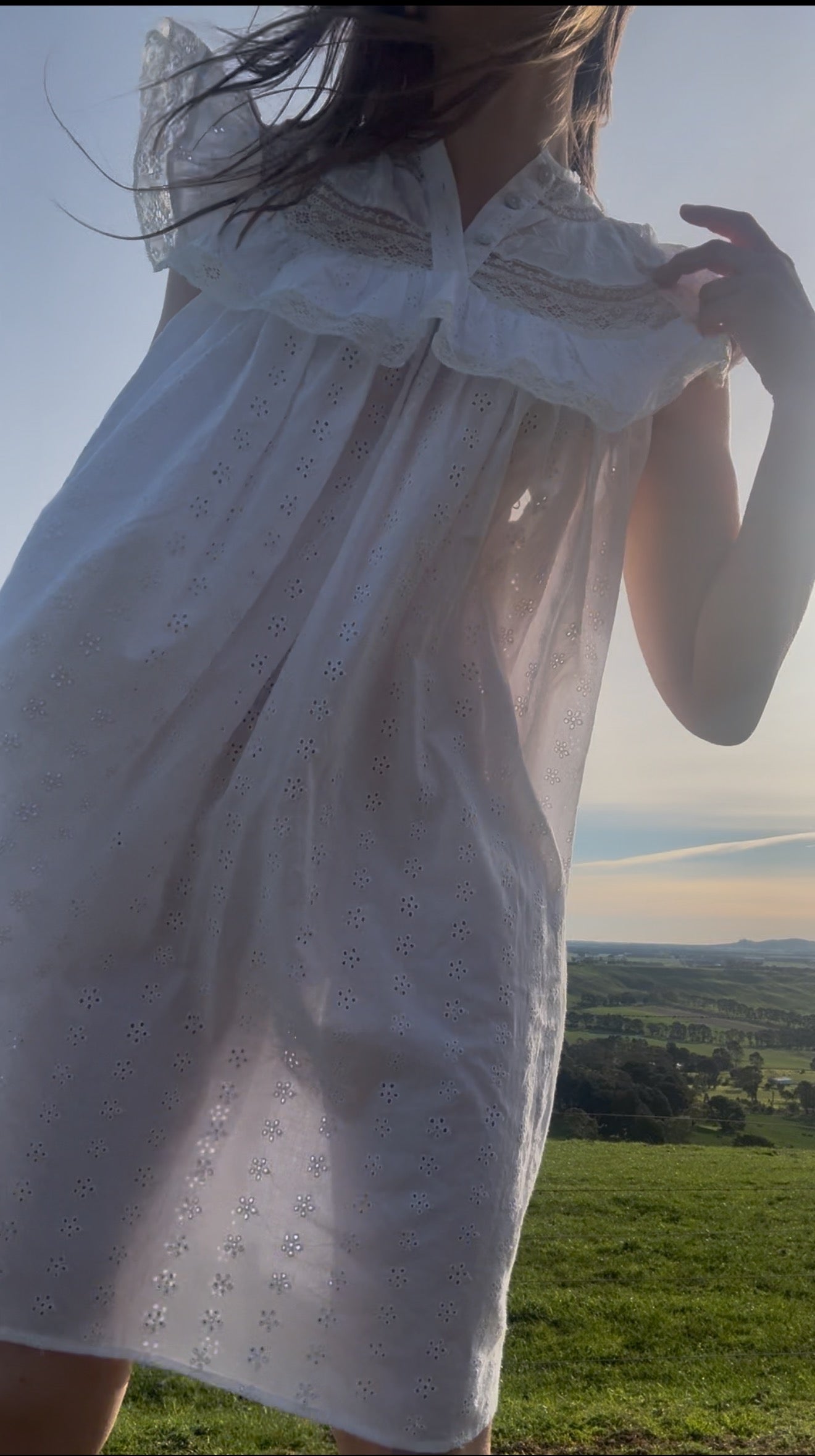 100% RECYCLED COTTON - REVERIE DRESS WHITE SHORT