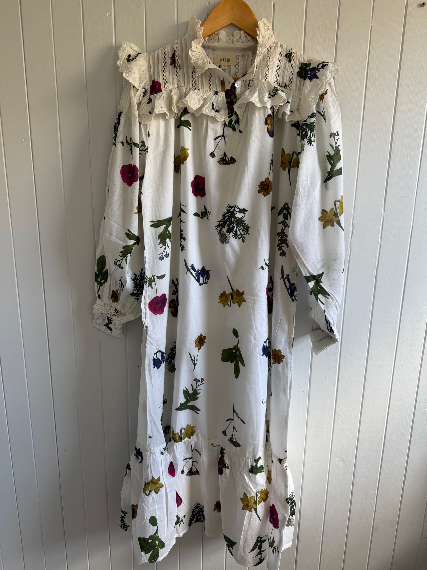 PRELOVED - 100% RECYCLED COTTON - CLOTHILDE DRESS GARDEN BOTANIC - LARGE