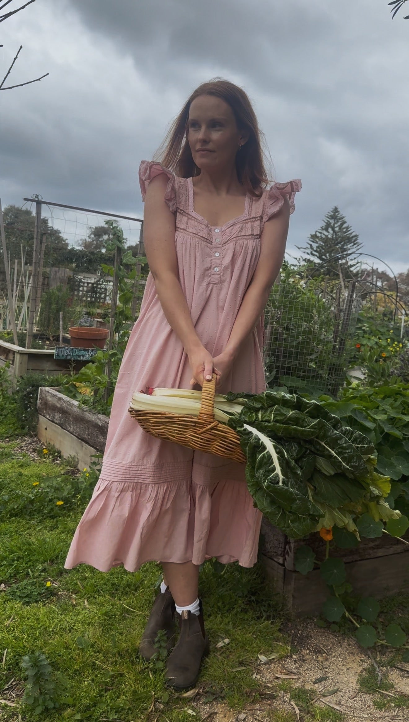 100% RECYCLED COTTON - ALICE DRESS - PASTEL PINK