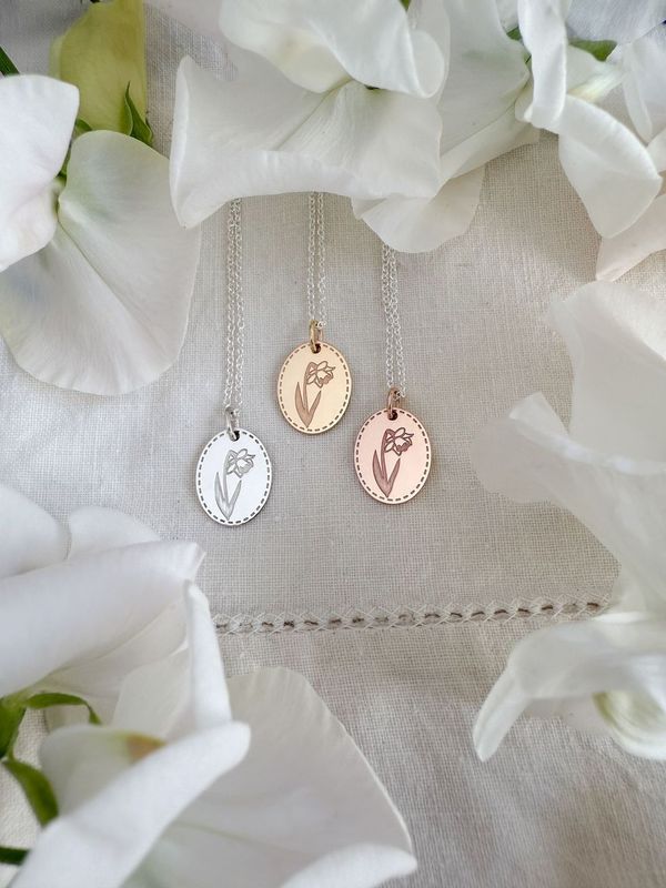ANKOA X AMY LOUISE - DAFFODIL PENDANT AND CHAIN STERLING SILVER
