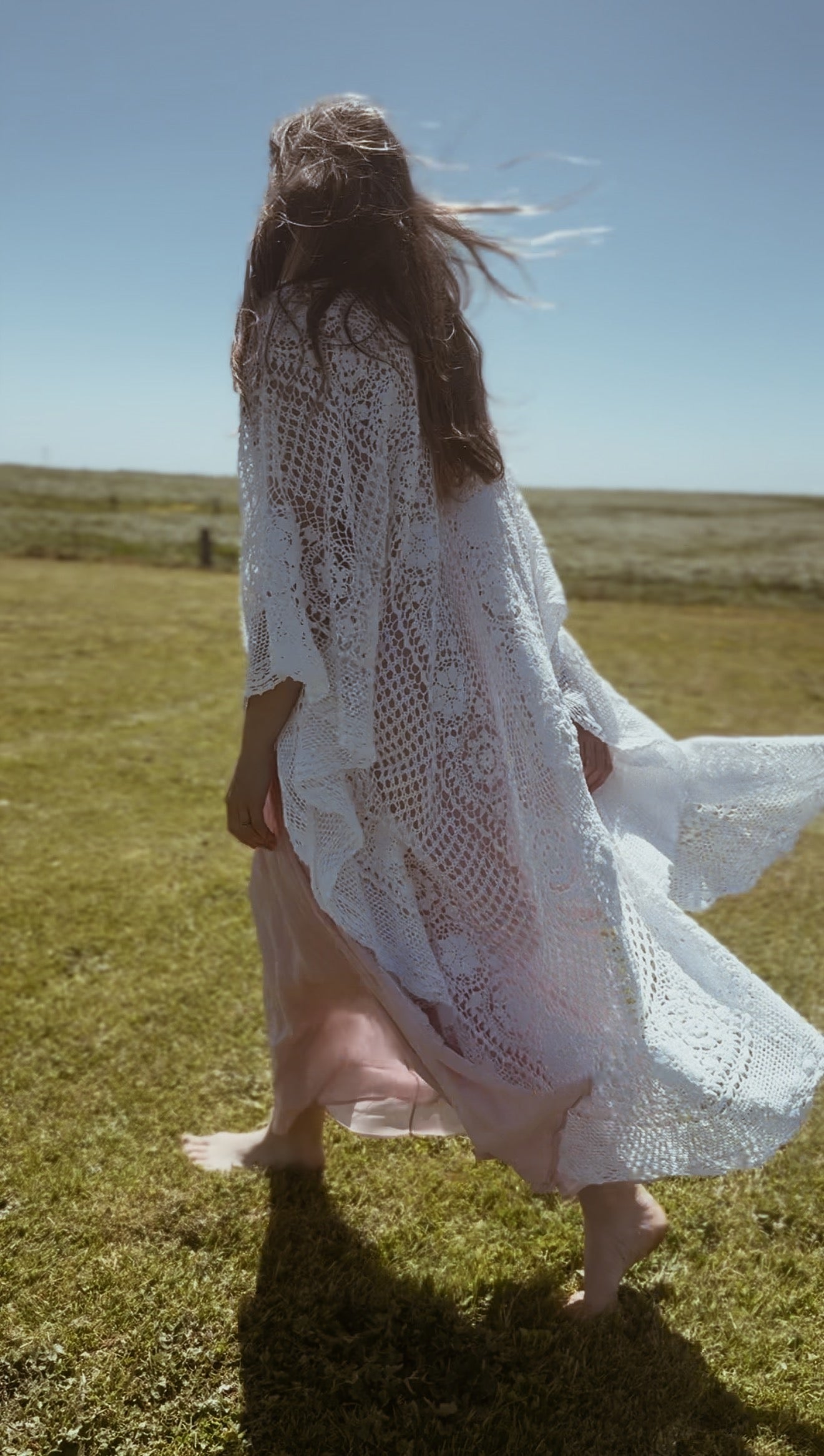 REWORKED - ONE OF A KIND WHITE CROCHET THROW - FREE SIZE