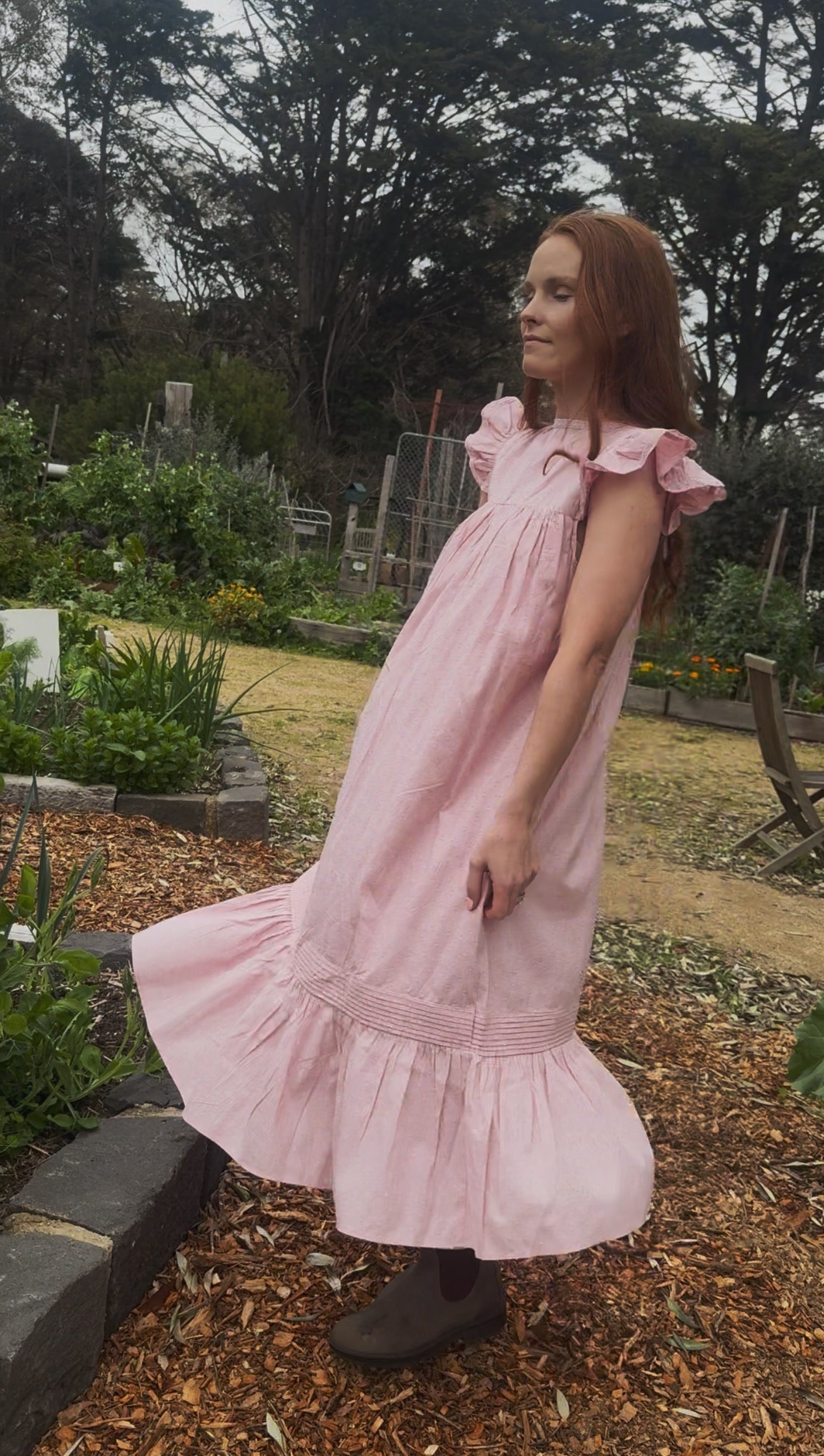 100% RECYCLED COTTON - ALICE DRESS - PASTEL PINK