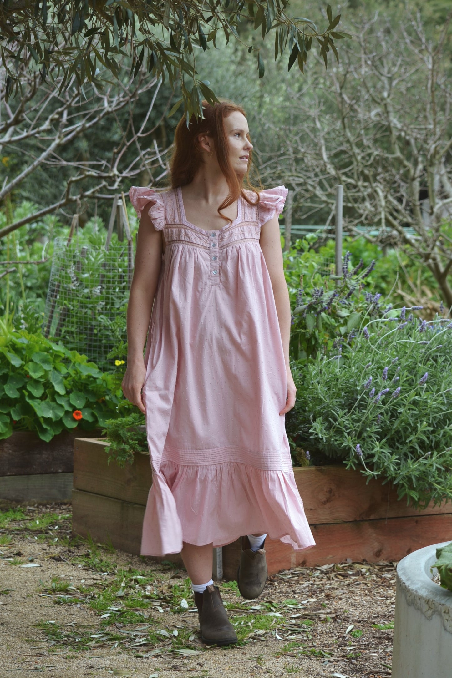 100% RECYCLED COTTON - ALICE DRESS - PASTEL PINK