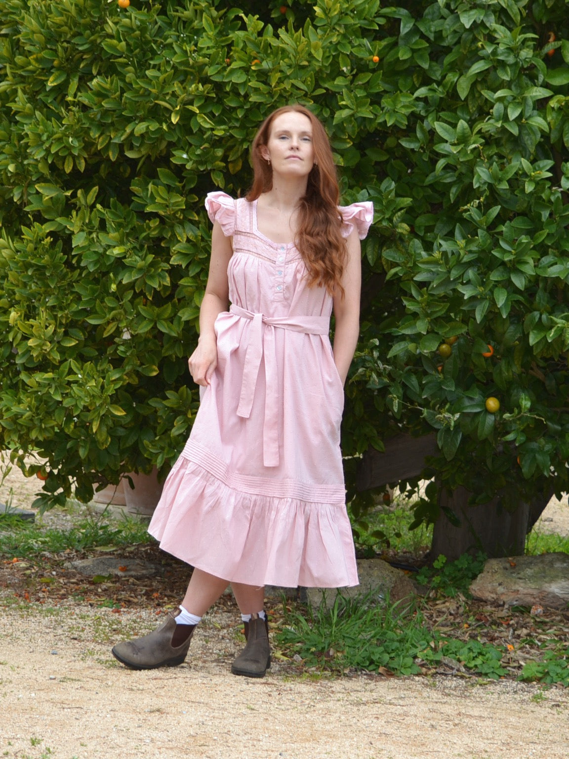 100% RECYCLED COTTON - ALICE DRESS - PASTEL PINK