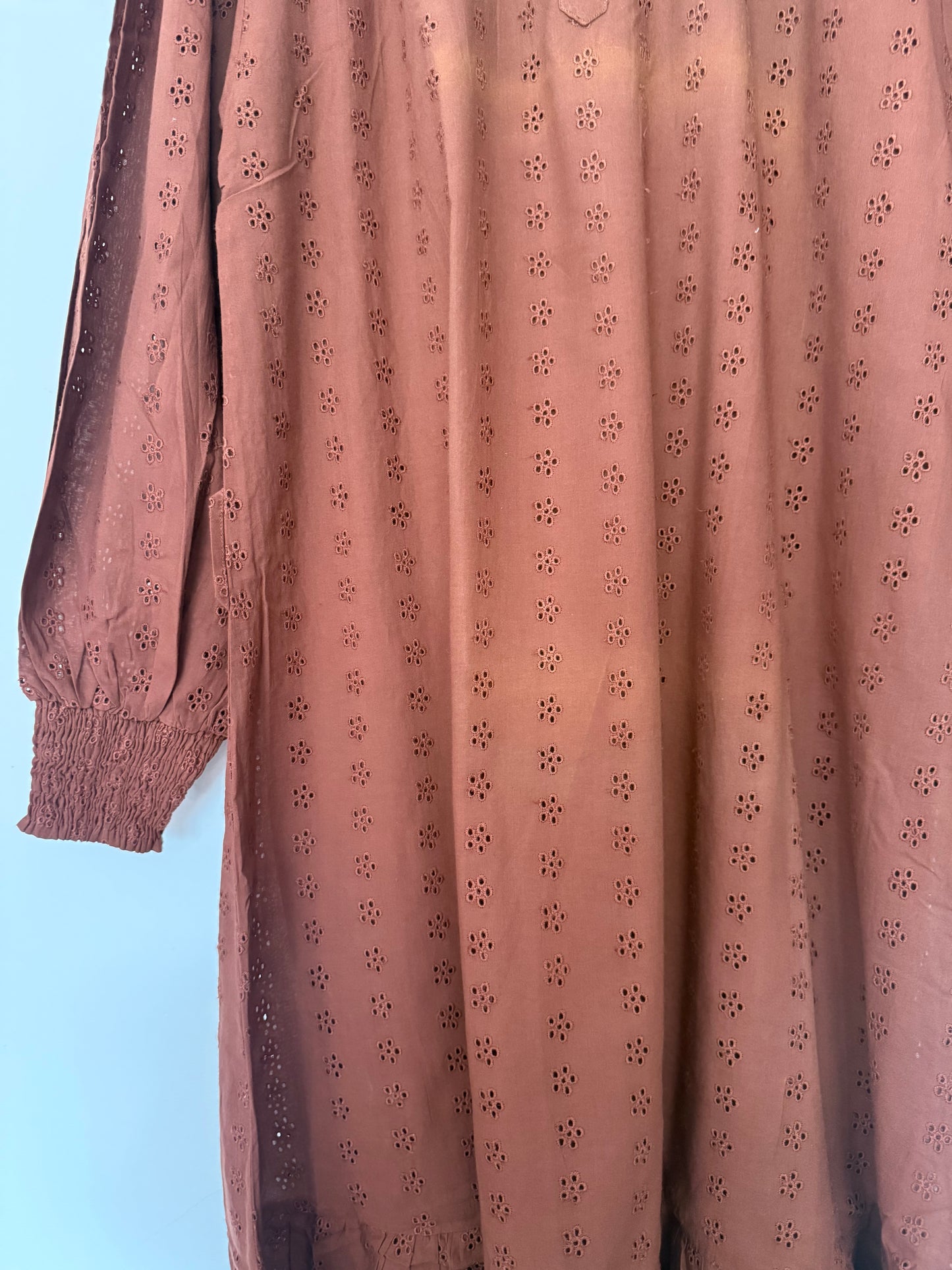 SECOND - 100% RECYCLED COTTON - CLOTHILDE DRESS RUST