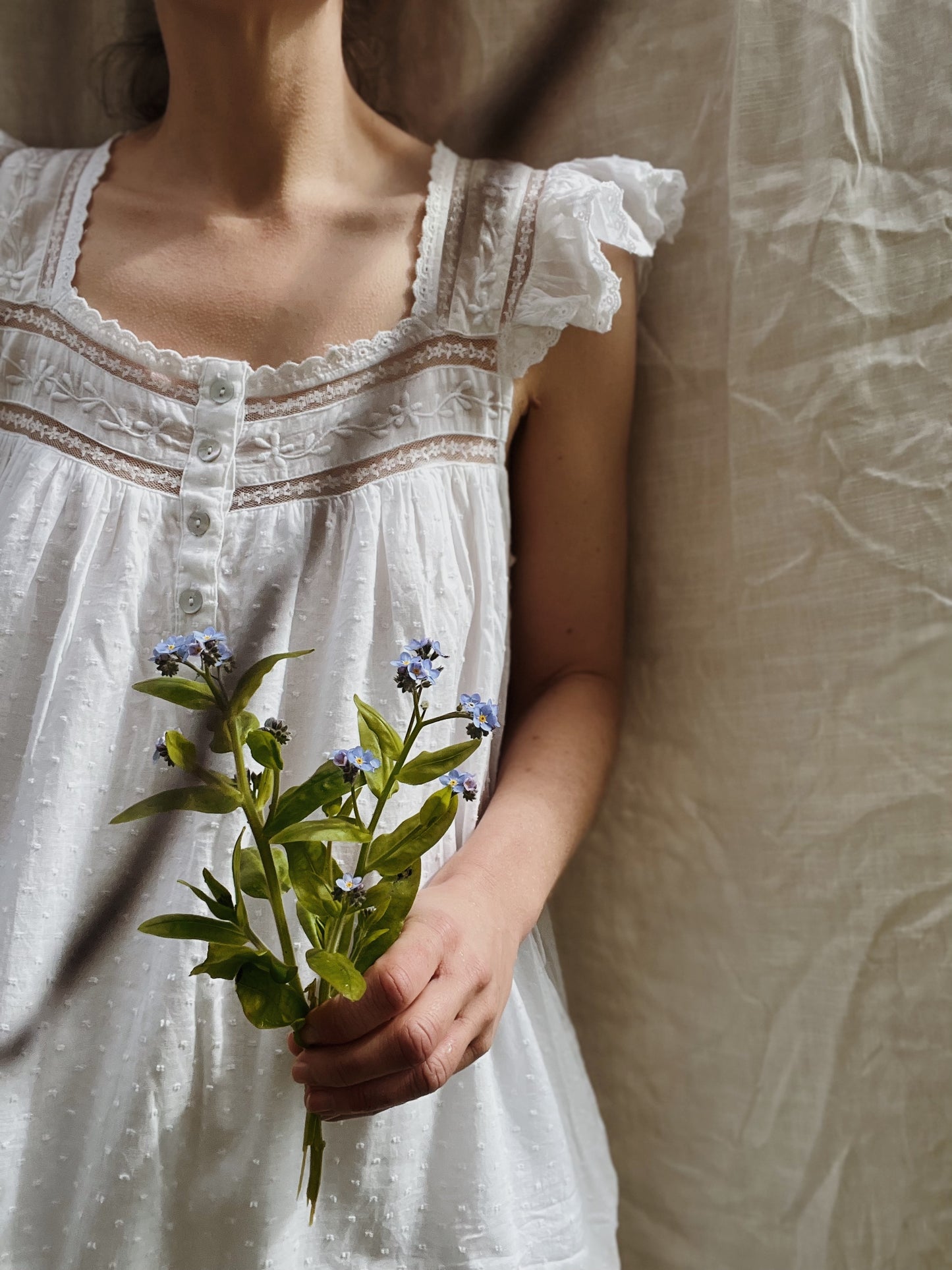100% RECYCLED COTTON - ALICE DRESS - WHITE