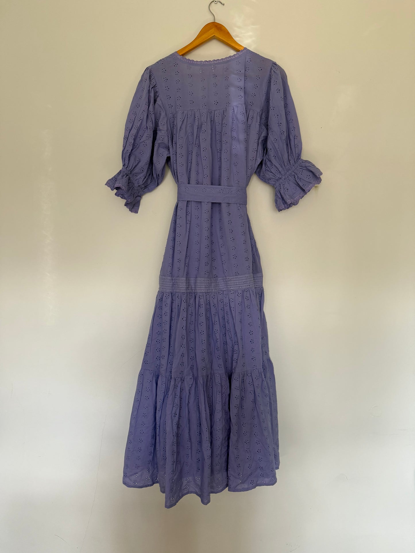 PRELOVED - 100% RECYCLED COTTON - MORNING SONG HAND SMOCKED TIERED DRESS - VERI PERI LARGE