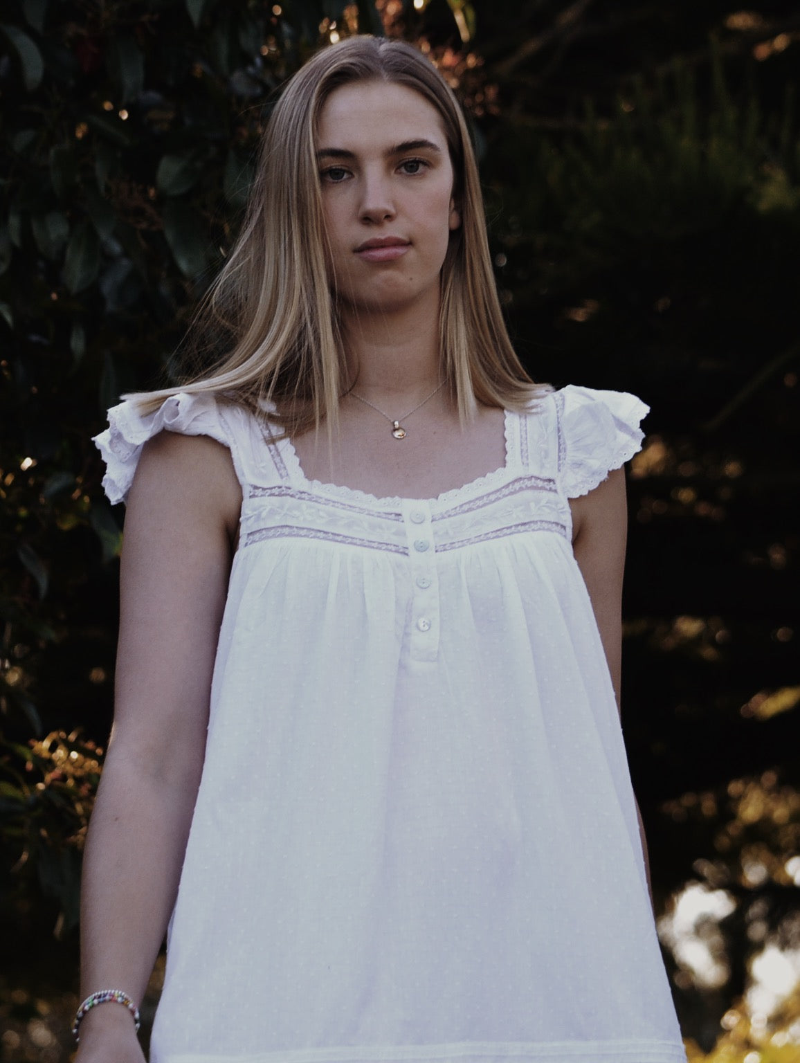 100% RECYCLED COTTON - ALICE DRESS - WHITE