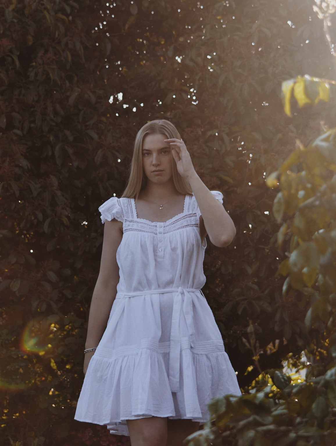 100% RECYCLED COTTON - ALICE DRESS - WHITE
