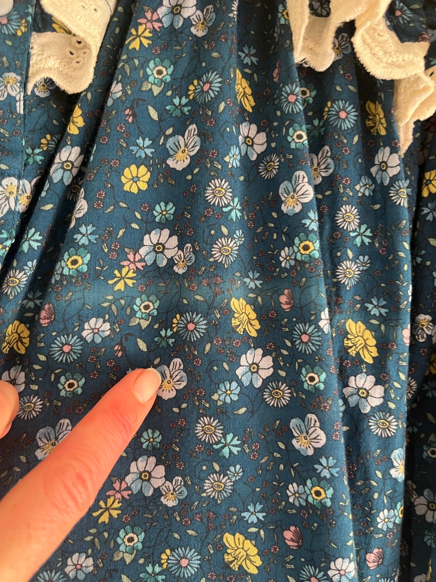 SECOND - 100% RECYCLED COTTON - CLOTHILDE DRESS BLUE FLORAL