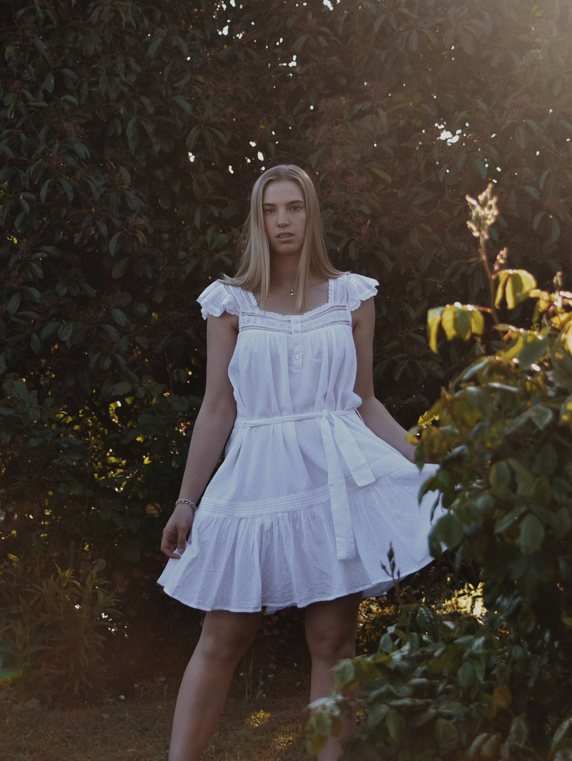 100% RECYCLED COTTON - ALICE DRESS - WHITE