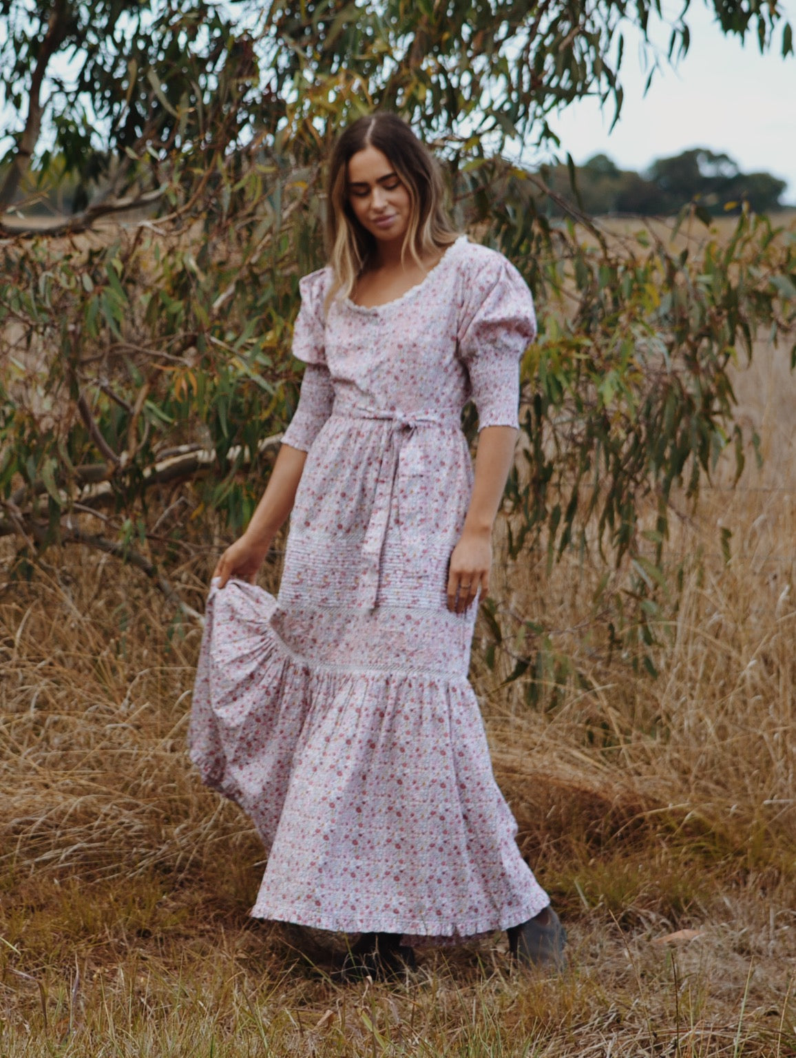 AUGUSTINE MAXI DRESS PINK DITSY FLORAL