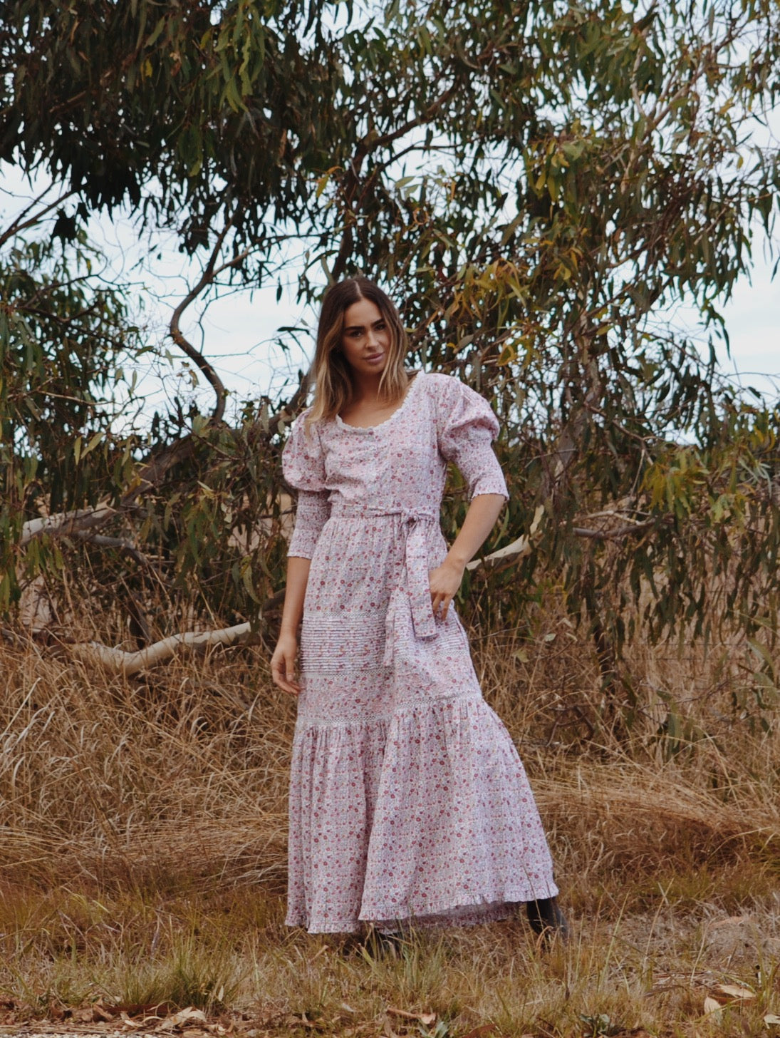 AUGUSTINE MAXI DRESS PINK DITSY FLORAL