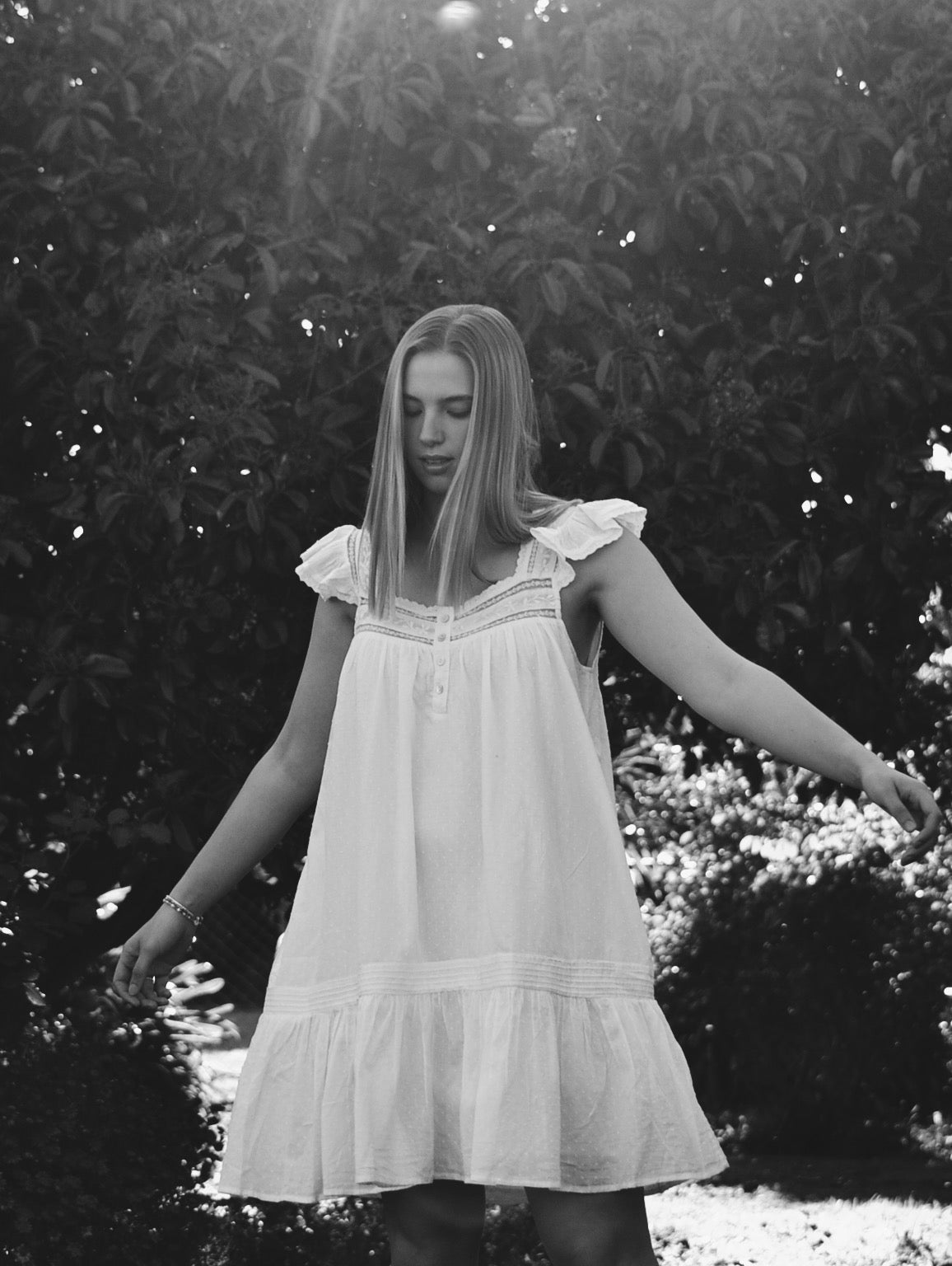 100% RECYCLED COTTON - ALICE DRESS - WHITE
