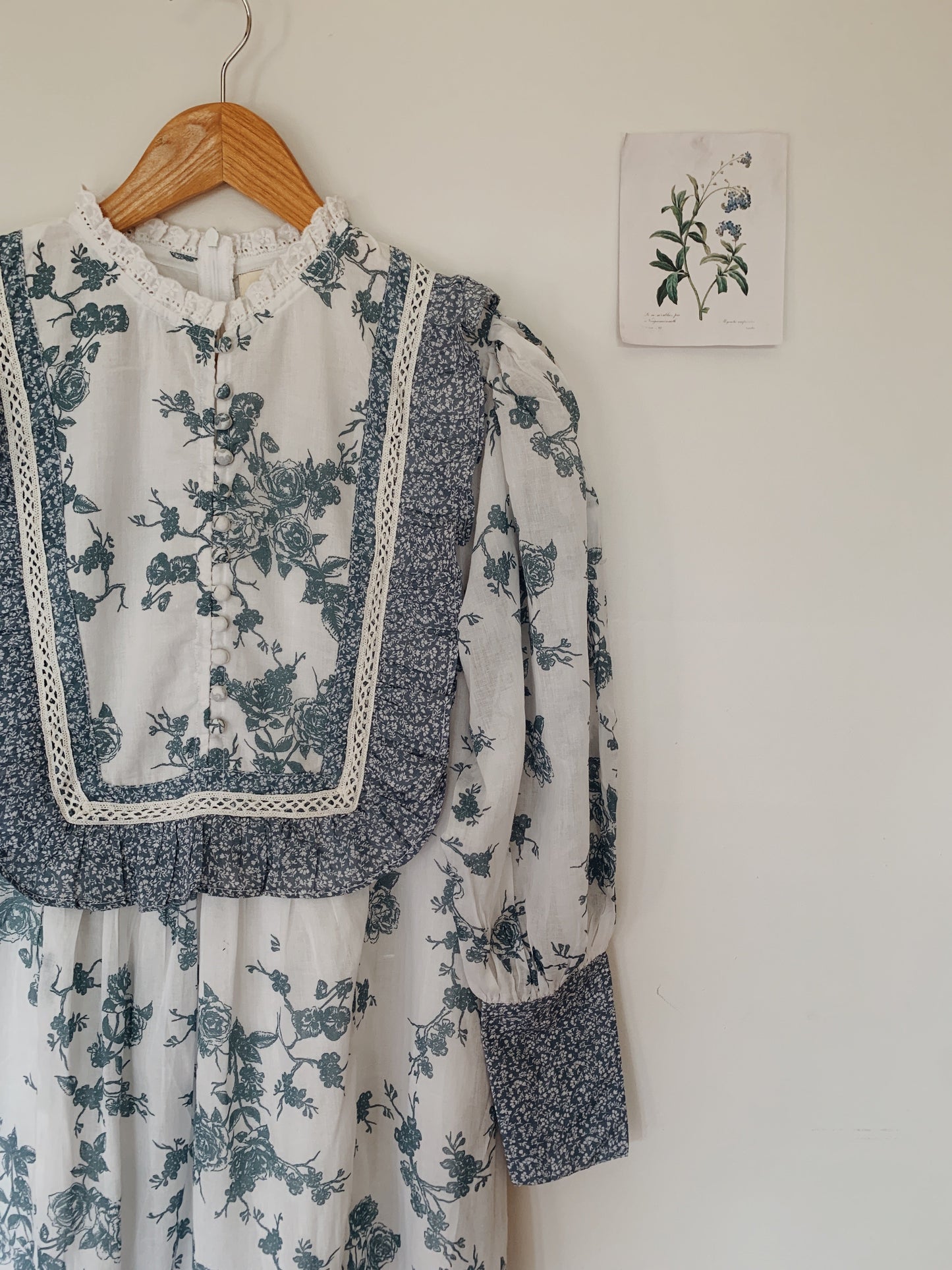 SECOND - 100% RECYCLED COTTON - CLARA DRESS TOILE BLUE ROSE