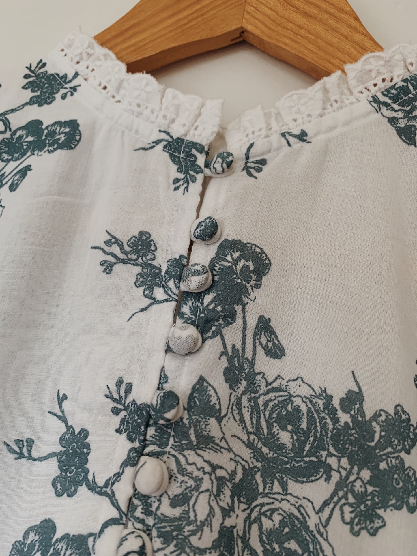 SECOND - 100% RECYCLED COTTON - CLARA DRESS TOILE BLUE ROSE