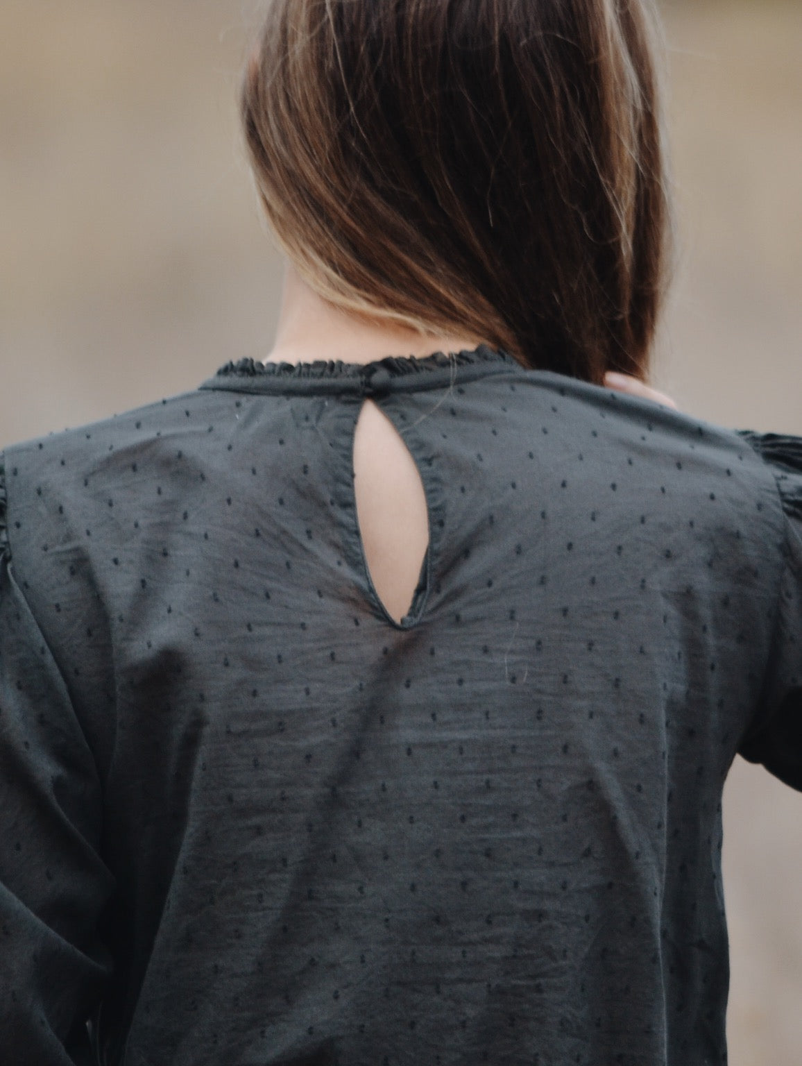 SAINSBURY COTTON LACE BLOUSE WASHED BLACK