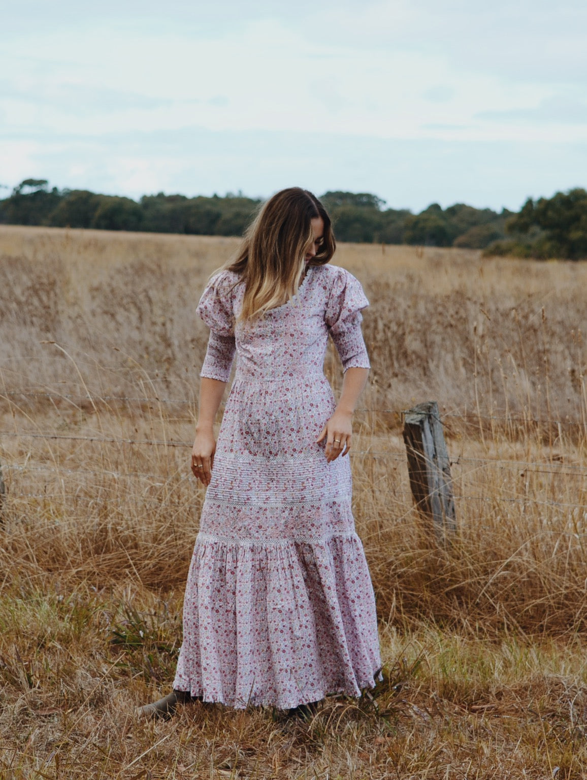 AUGUSTINE MAXI DRESS PINK DITSY FLORAL