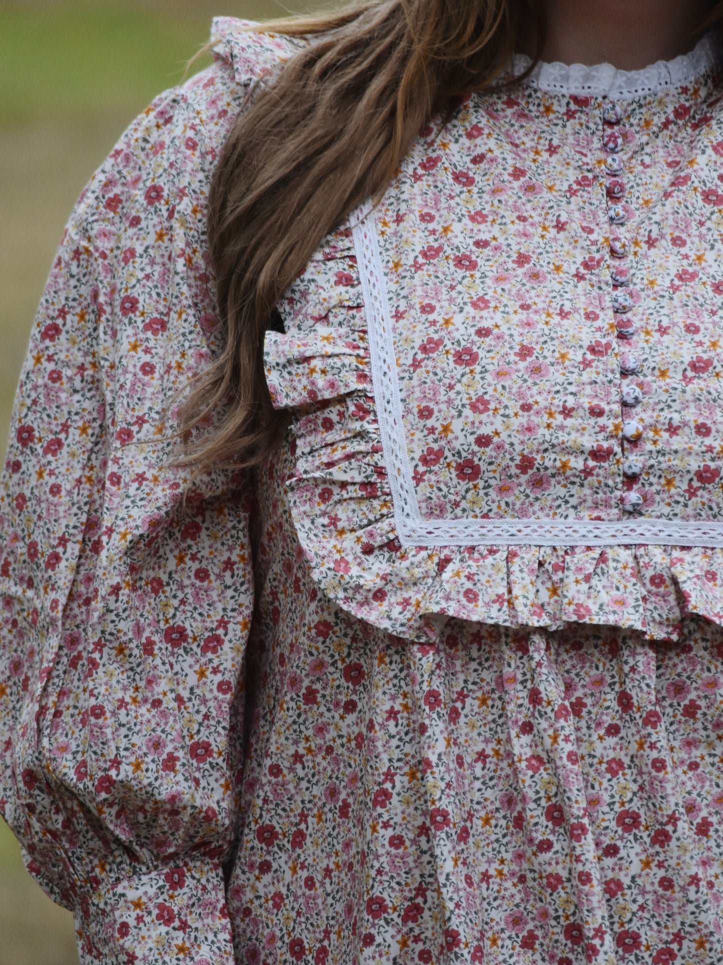 100% RECYCLED COTTON - CLARA DRESS PINK DITSY FLORAL