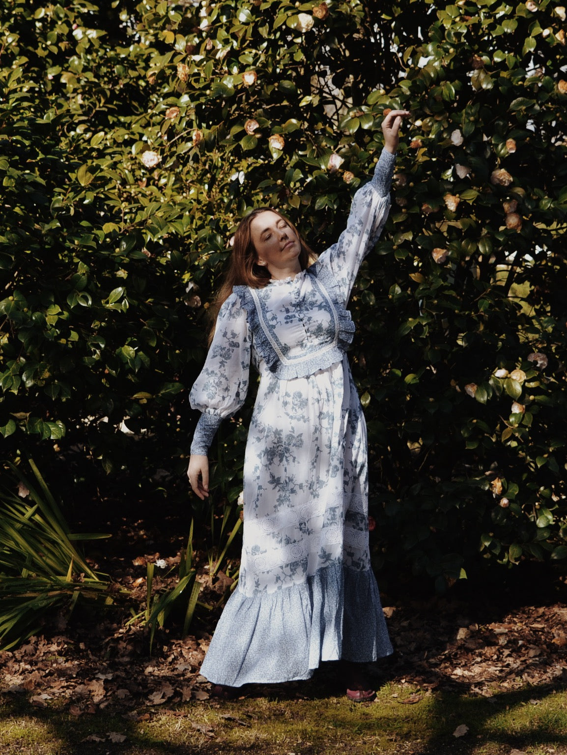 SECOND - 100% RECYCLED COTTON - CLARA DRESS TOILE BLUE ROSE