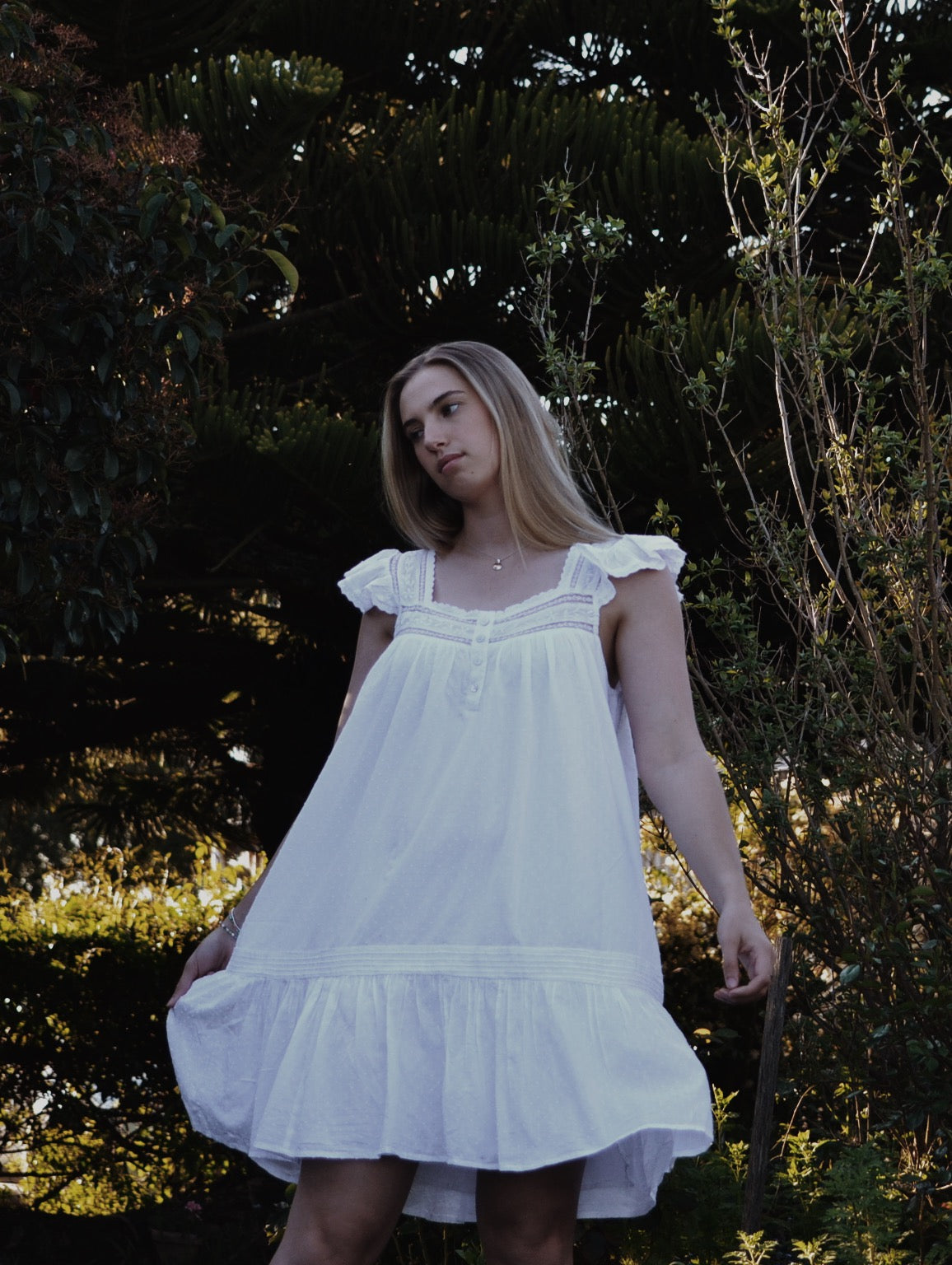 100% RECYCLED COTTON - ALICE DRESS - WHITE