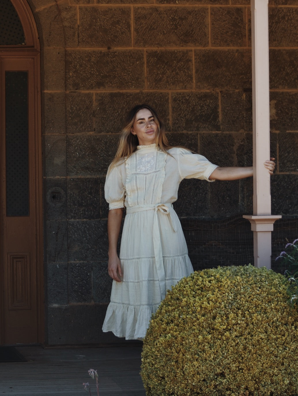 SECOND - PAULINA ANTIQUE WHITE COTTON DRESS