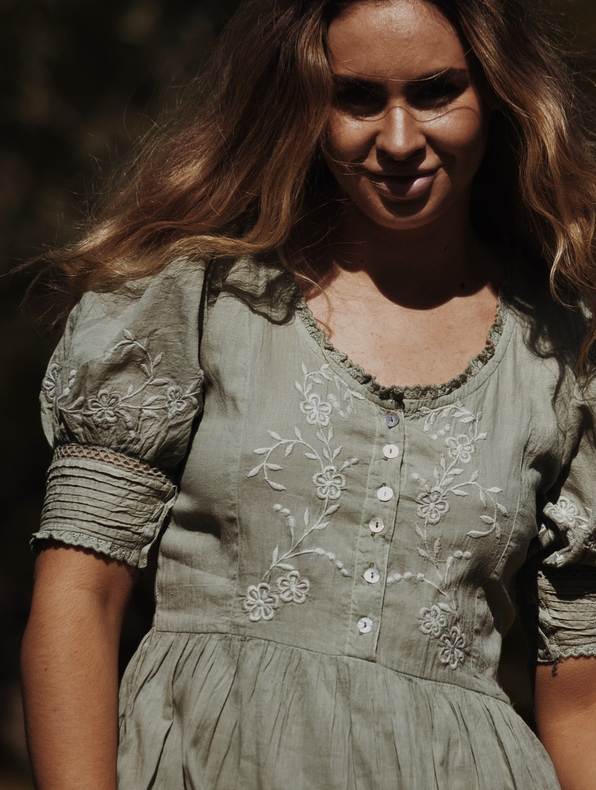 FAUSTINE DRESS DESERT SAGE