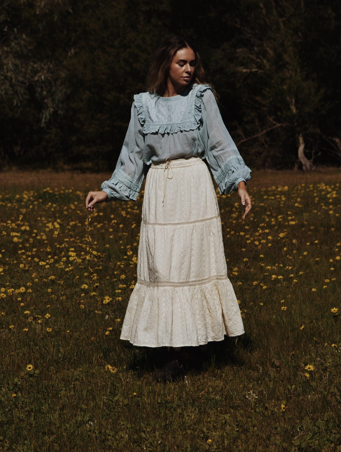 KATERINA SKIRT IVORY COTTON LACE