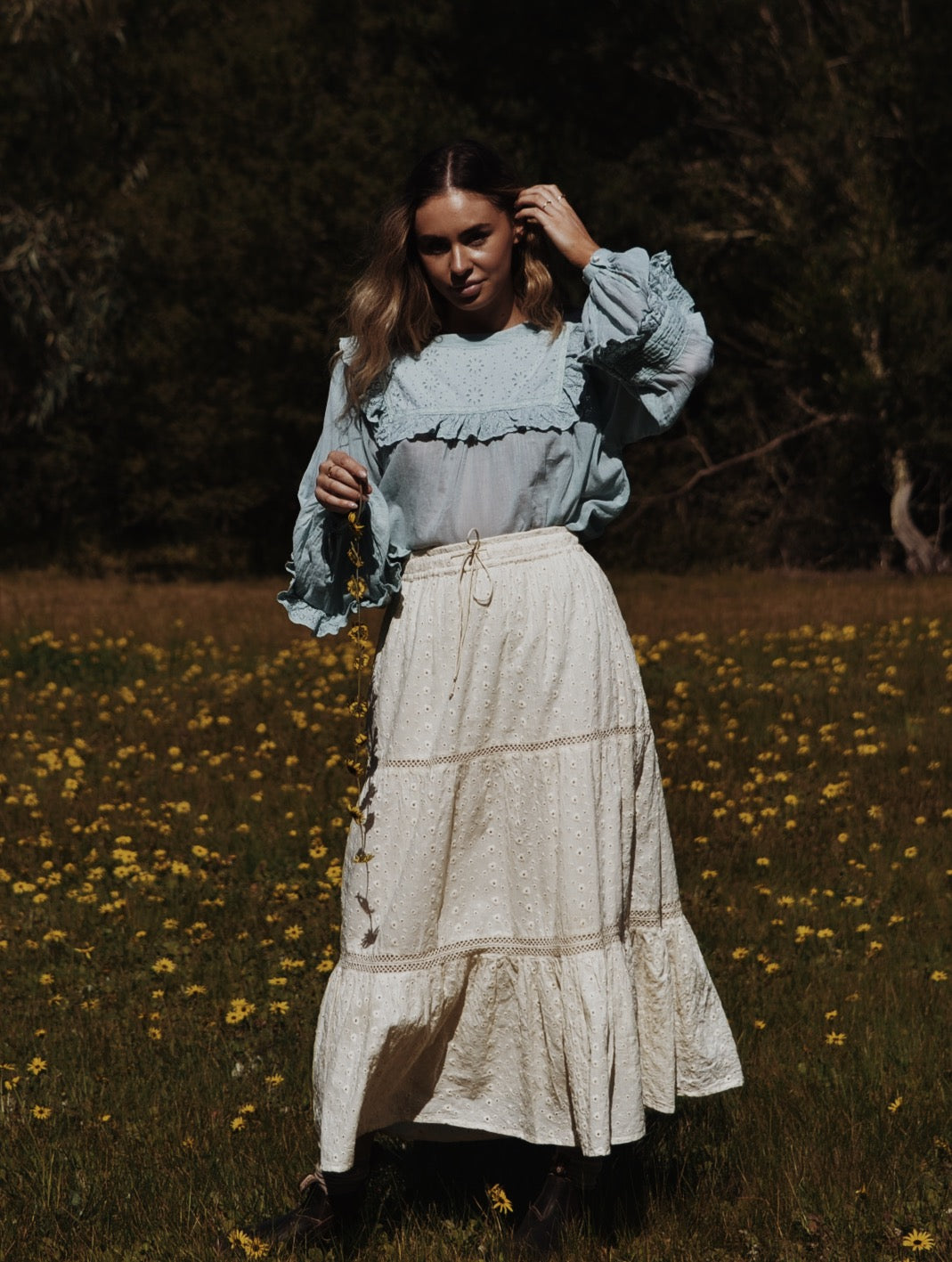 KATERINA SKIRT IVORY COTTON LACE