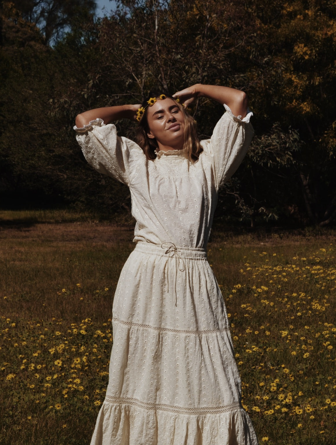 SECONDS - KATERINA BLOUSE IVORY COTTON LACE