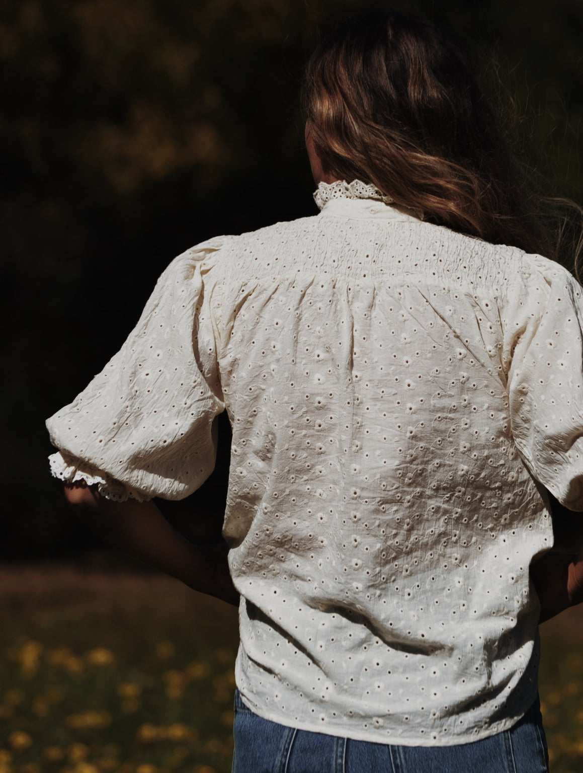 SECONDS - KATERINA BLOUSE IVORY COTTON LACE
